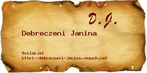 Debreczeni Janina névjegykártya